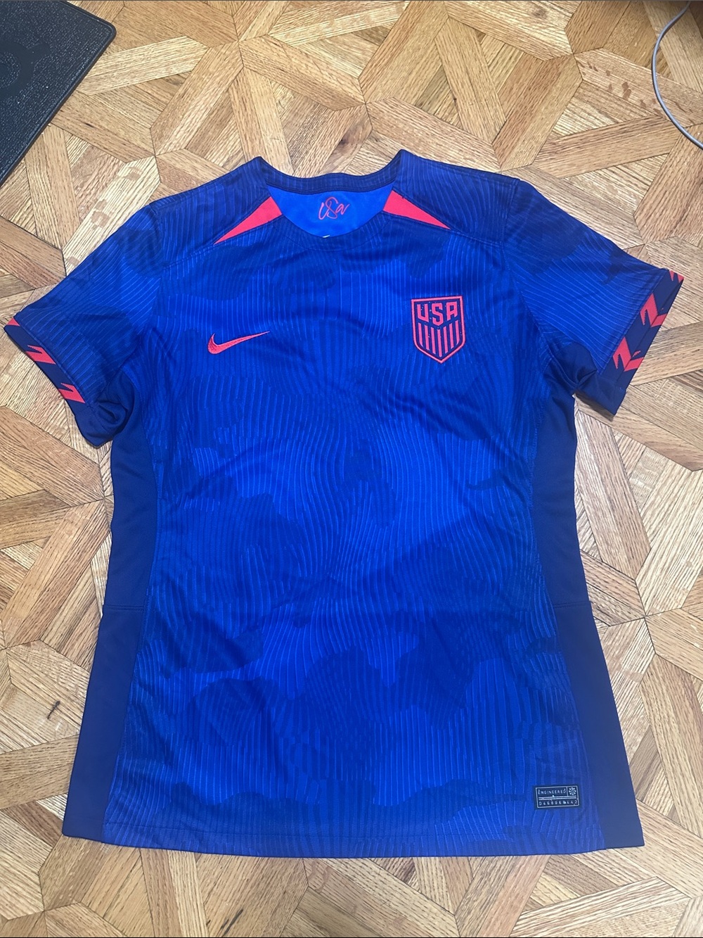 Nike Blue USA Soccer Jersey with Red Accents